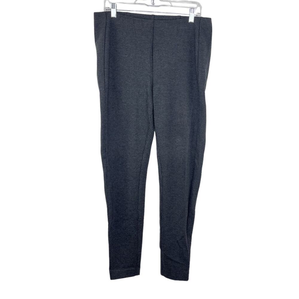 J. Jill Ponte Leggings Houndstooth Dark Gray Women's Size Large Stretch